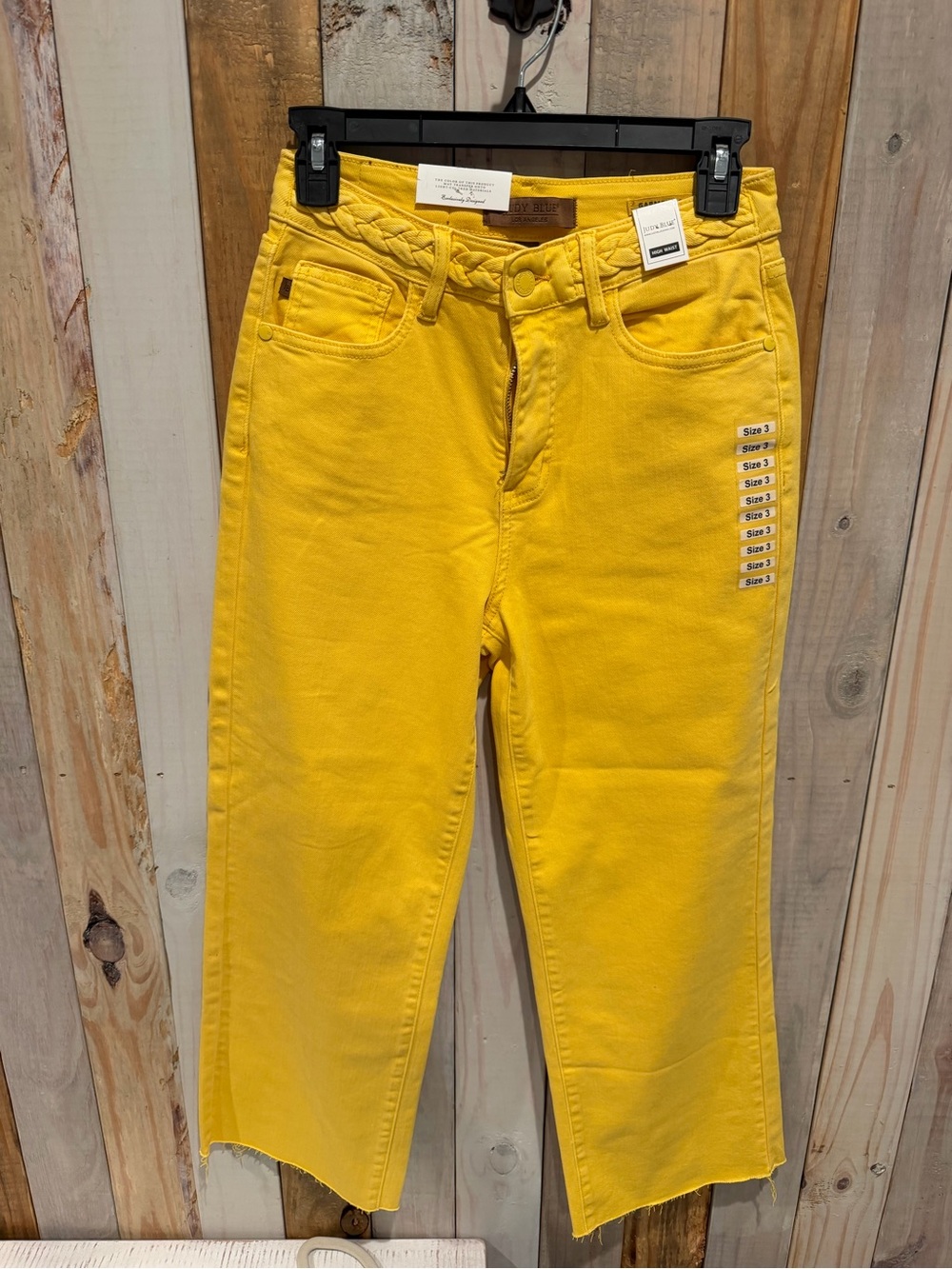 Yellow High-Rise Crop Jeans - Women